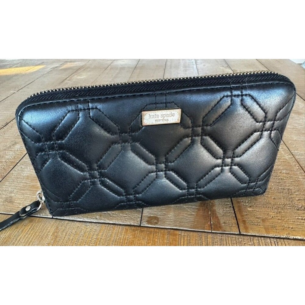 Kate Spade Black Astor Court Neda Quilted Wallet